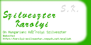 szilveszter karolyi business card